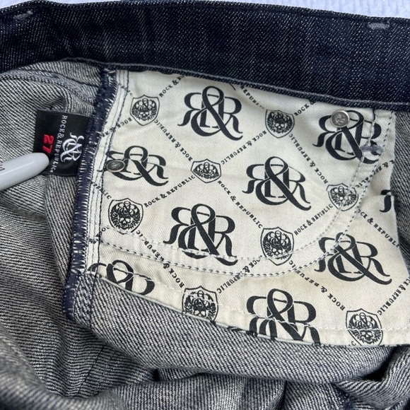 Rock & Republic Jeans Womens Sz 27 Kassandra Low-Rise Bootcut Logo Monogram EUC! - Picture 5 of 11